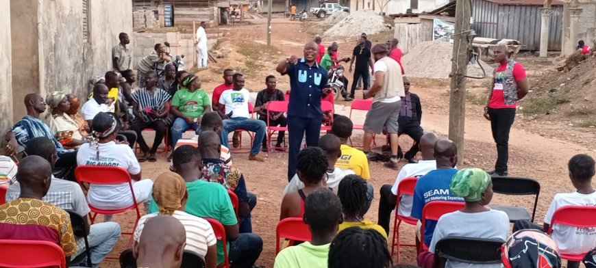 Politics : Bibiani Anhwiaso Bekwai NDC PC Shares His Political Vision With Sefwi Awaso GBC Compound and Asempaneye