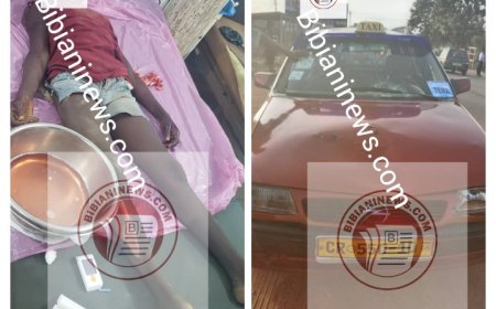 Bibiani police arreste taxi driver for knocking down pedistrant