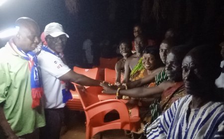 Alfred Obeng Boateng donates 250 metallic plastic chairs in Sefwi Bekwai Nyetina Community