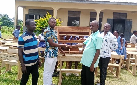 EDUCATION: Bibiani Anhwiaso Bekwai :  Stephen Alaata empowers education in Sefwi Wenchi Electoral Area with donation of dual desks