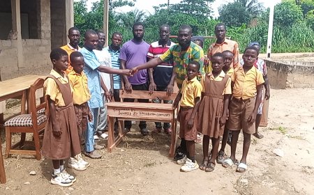 BIBIANI: Sefwi Fawokabra Community Donates Furniture to Local School