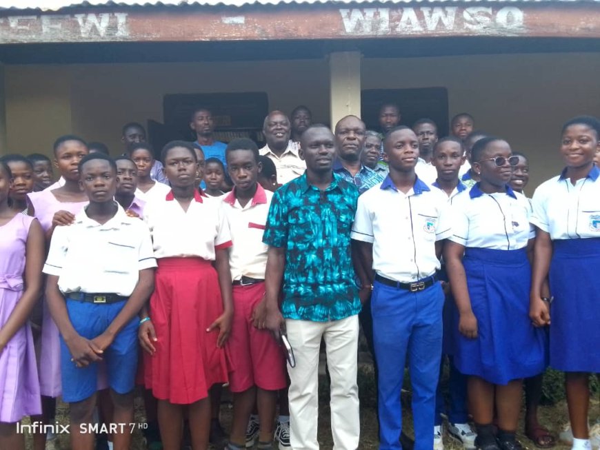 HON. DOMINIC GYASI PAYS A COURTESY VISIT TO BECE CENTERS IN HIS MUNICIPALITY WITH A HEART TOUCHING MESSAGE