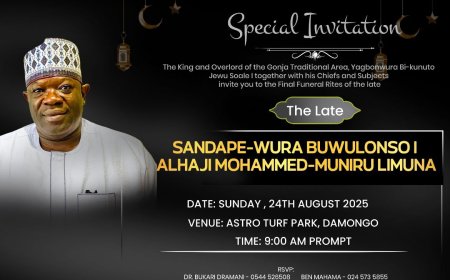 *FINAL FUNERAL RITES*  You are cordially invited to the final Adua of the late Sandapewura Alhaji Limuna Muniru Acting Director, National Security Coordinator