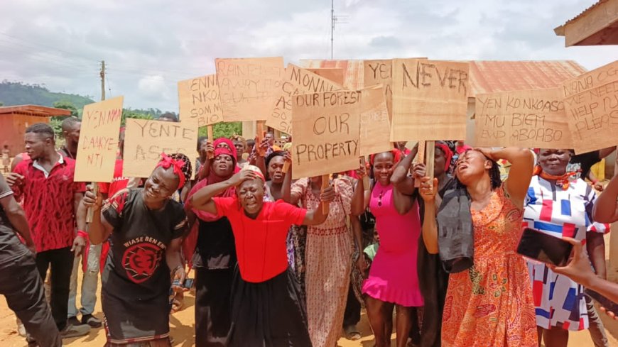 ABOABO RESIDENTS PROTEST AGAINST RAIN FOREST BUILDER OVER FARM LAND ENCROACHMENT