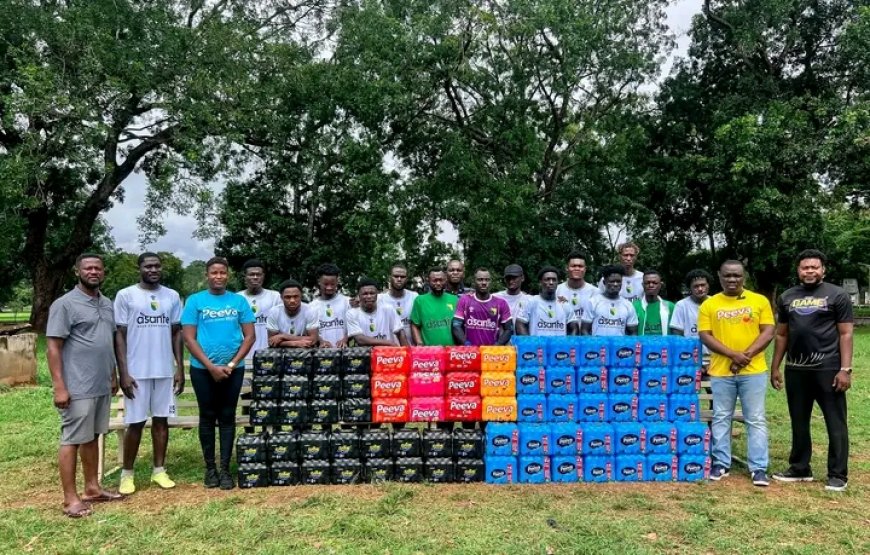 Peeva Beverages Boosts Bibiani Gold Stars' Morale with Donation Ahead of Crucial Match Against JS Kabylie