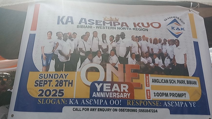 Bibiani Ka Asempa Kuo Celebrates 1st Anniversary, Highlights Support for the Needy