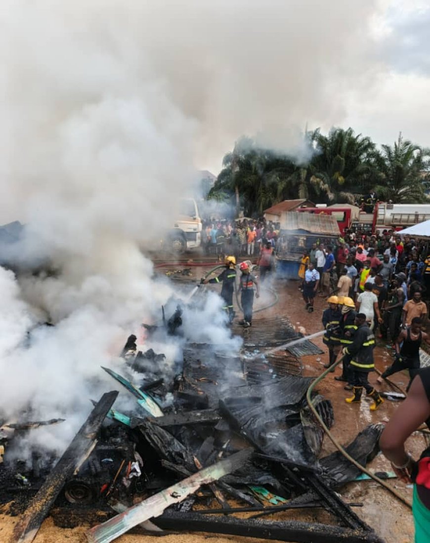 Fire Destroys Over Six Shops at Bibiani Newtown