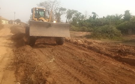 DRIP Department Begins Inner Road Reshaping in Bibiani Anhwiaso Bekwai Municipality