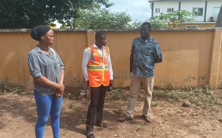 NADMO Assesses Flood Damage at Bibiani Estate Community JHS, Appeals for Support