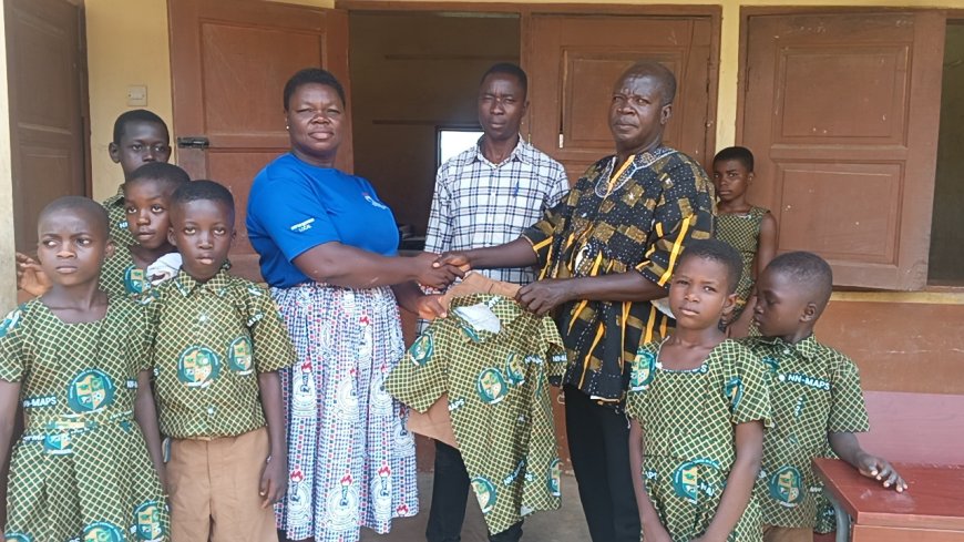 EDUCATION: Community Philanthropist Supports Needy Pupils at Nzemankwanta M/A Basic School