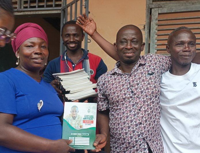 Teacher Tanko Marks Golden Jubilee with Exercise Book Donation to Alma Mater