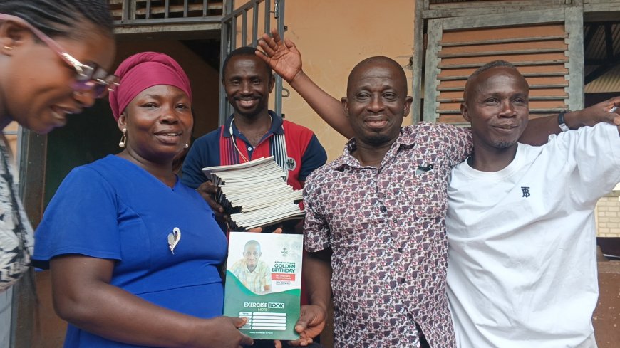 Teacher Tanko Marks Golden Jubilee with Exercise Book Donation to Alma Mater