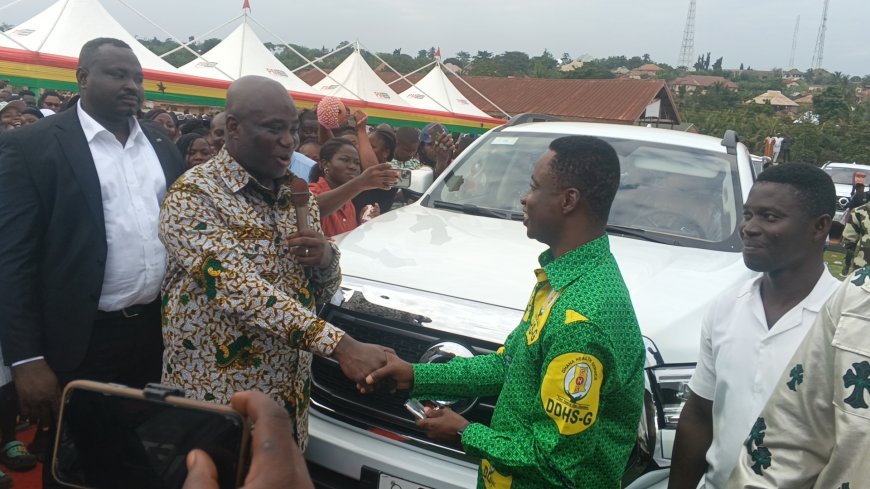 Hon. Eric Opoku Donates Six Brand-New Pickups to Boost Free Primary Healthcare Delivery in Asunafo South