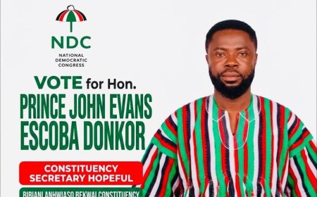 PRINCE JOHN EVANS ESCOBA DONKOR DECLARES BID FOR NDC CONSTITUENCY SECRETARY POSITION IN BIBIANI ANHWIASO BEKWAI