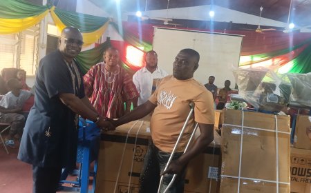 80 Persons With Disabilities Receive Support From Bibiani Assembly; MP Cautions Beneficiaries to Protect Items