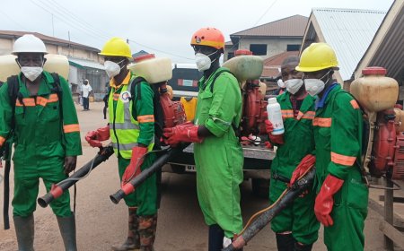 Zoomlion Ghana Commences Disinfection Exercise Across Public Spaces in Bibiani-Anhwiaso-Bekwai