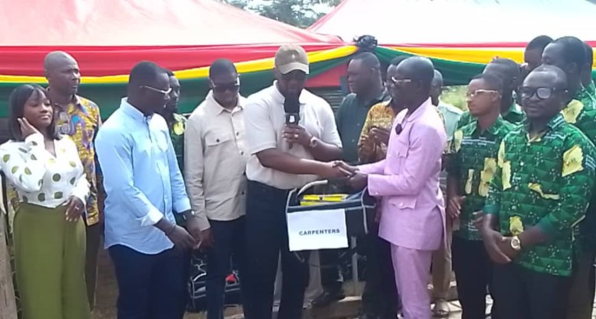 YEA CEO PRESENTS TOOLS AND EQUIPMENT TO WESTERN NORTH DIRECTORATE FOR DISTRIBUTION TO YOUTH BENEFICIARIES
