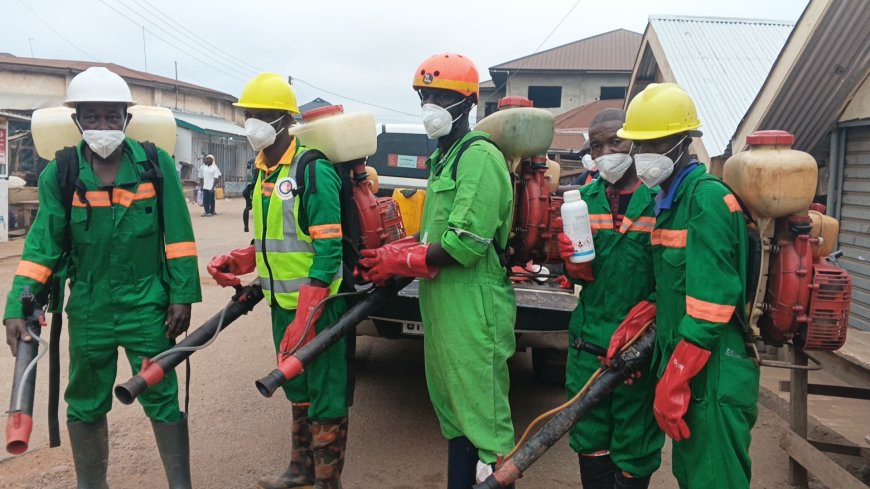 Zoomlion Ghana Commences Disinfection Exercise Across Public Spaces in Bibiani-Anhwiaso-Bekwai
