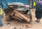 Road Accident at Bibiani Accra Bus Station Leaves Corolla Driver Hospitalised