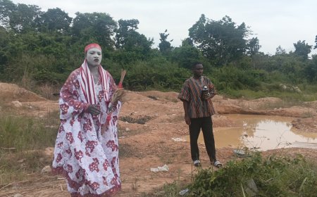 Chief Priest Suman Storms Galamsey Site at Akwe-Allah, Warns Miners Over Pollution of River Paamu