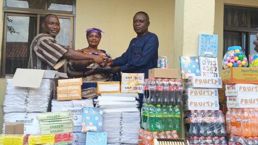Ogyeahoho Yaw Gyebi II Donates Educational Materials to Bibiani-Anhwiaso-Bekwai Education Directorate