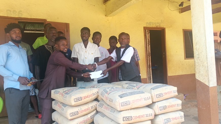 Stephen Kingsley Bennie Donates 30 Bags of Cement to Sefwi Pataboso M/A Basic School